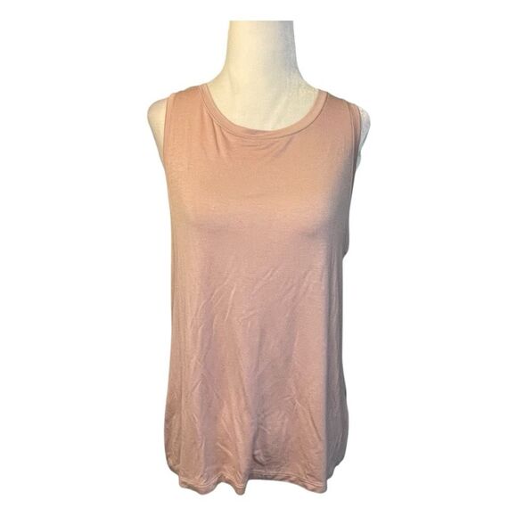 Halogen Back Keyhole Tank Top Pink Lightweight Knit Sleeveless Crewneck S - Picture 3 of 10